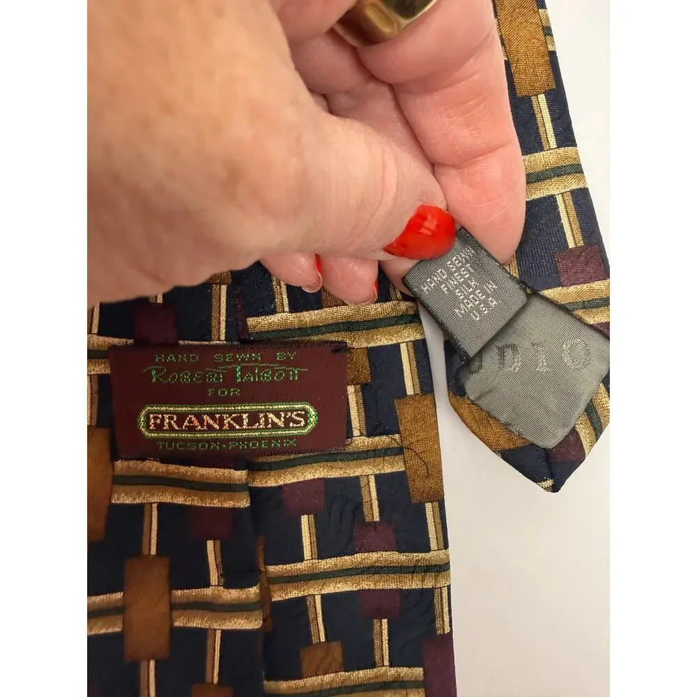 Robert Talbott Silk Tie Lot 4 Hand Sewn Vintage USA Made England Italy
